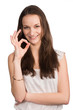 Young girl showing ok- sign