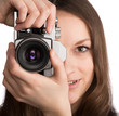 Young girl taking a picture