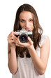 Young girl with a camera