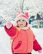 The kid in red jacket winter.