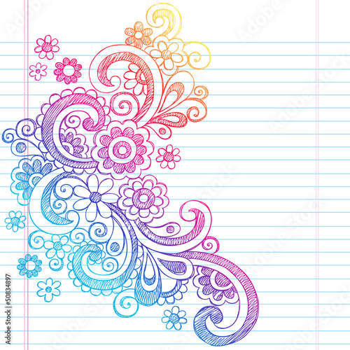 Vector: Flowers Sketchy Doodles Back to School Vector Illustration Flowers Sketchy Doodles Back to School Vector Illustration