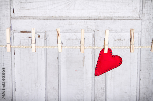 Photo: heart on a clothes line heart on a clothes line