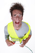 electrician having an electric shock