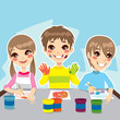 Vector: School Kids Painting Fun School Kids Painting Fun