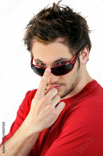 Photo: Portrait of a man with sunglasses Portrait of a man with sunglasses