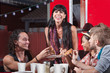 Joyful Group Sharing Pizza
