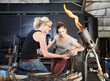 Workers Cleaning Hot Tools