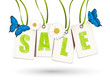 Sale Etiketten mit Schmetterlingen und Blumen