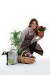 Foto: female florist with flowers female florist with flowers