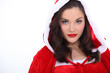 Gorgeous woman wearing Christmas dress