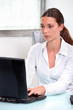 secretary with  computer