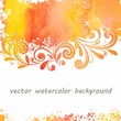 Floral pattern. Watercolor background.