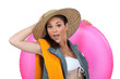 woman going to the beach