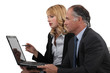 Two businesspeople with laptop