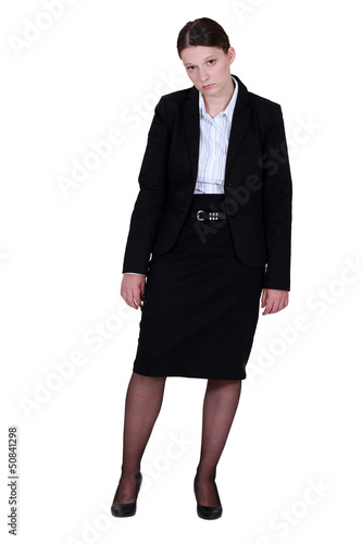 Photo: A sad businesswoman. A sad businesswoman.