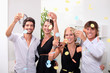 Two couples celebrating together