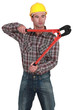 Man using bolt-cutters