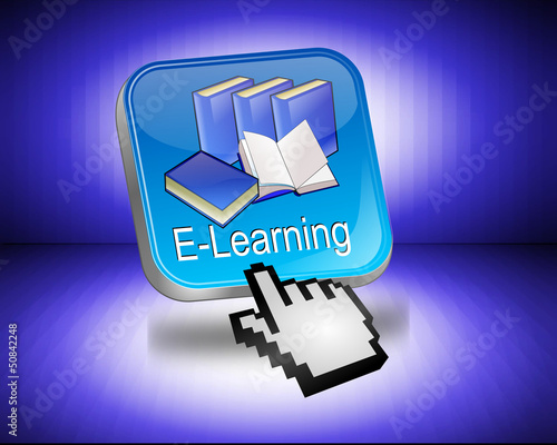 Illustration: E-Learning Button mit Cursor E-Learning Button mit Cursor