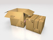 a series of cardboard box 3d illustration