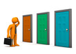 Businessman Three Doors