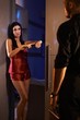 Angry woman and late arriving man