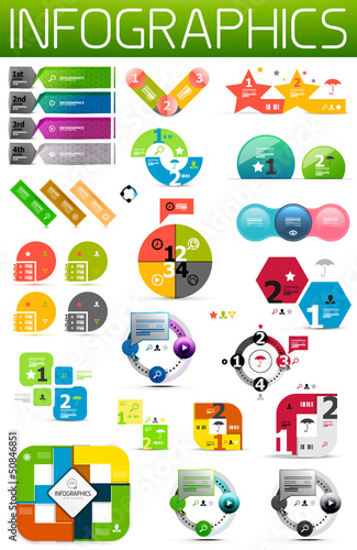 Vector: Set of colorful paper infographic design elements Set of colorful paper infographic design elements