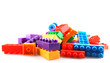 color childish blocks to the building