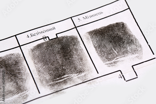 Photo: Fingerprints close-up isolated on white Fingerprints close-up isolated on white