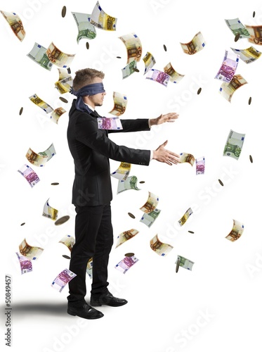 Photo: Businessman does not see the business Businessman does not see the business