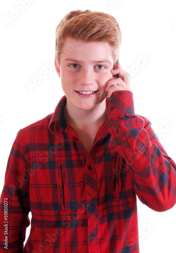 Photo: Junge telefoniert Junge telefoniert