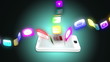 Application icons floating from smartphone