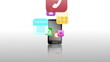 Application icons floating into smartphone