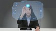 Video: Businesswoman selecting futuristic interface Businesswoman selecting futuristic interface