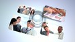 Animation of clips with business people