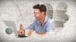 Animation of men working at home