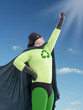 Foto: Eco superhero looking towards the Sun Eco superhero looking towards the Sun