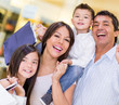 Happy family shopping