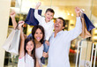Excited family shopping