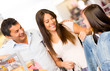Shopping family buying clothes