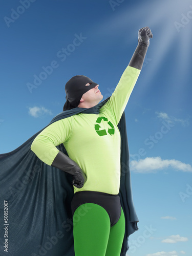 Photo: Eco superhero looking towards the Sun Eco superhero looking towards the Sun