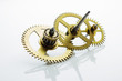 clockwork gears on white
