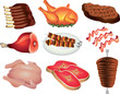meat photo-realistic vector set