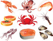 seafood photo-realistic vector set