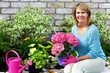 Beautiful gardening woman.