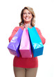 Senior woman with shopping bags.