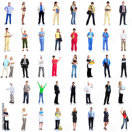 Photo: Group of workers people set. Group of workers people set.