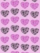 Dog Paws Trails Pawprints Heart Purple, Black