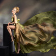 Closeup fashion portrait of young beautiful woman