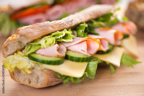 Photo: Ham and vegetables sandwich Ham and vegetables sandwich