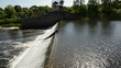 summer river dam water overflow